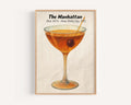 Manhattan Cocktail Wall Art Vintage