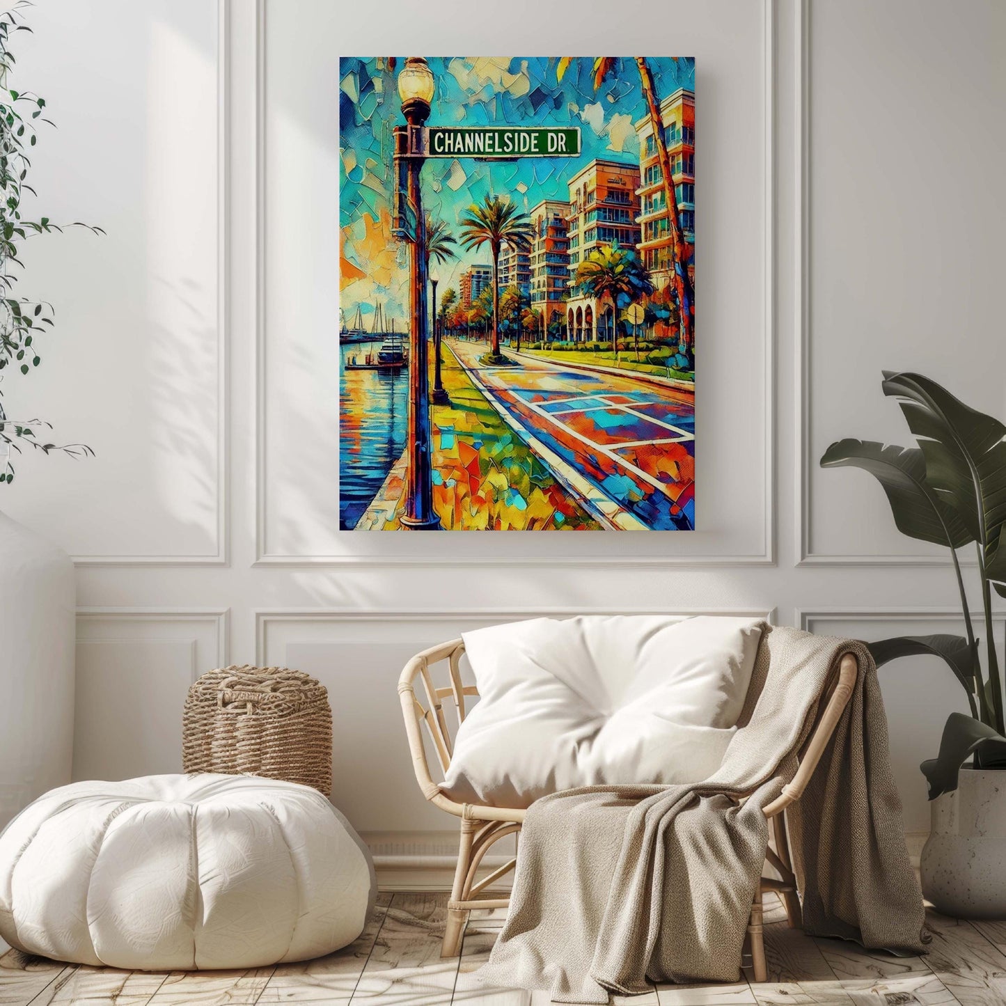 Channelside Drive Wall Art Tampa Florida Travel Print, Channelside Drive Poster for Home Decor & Florida Gift