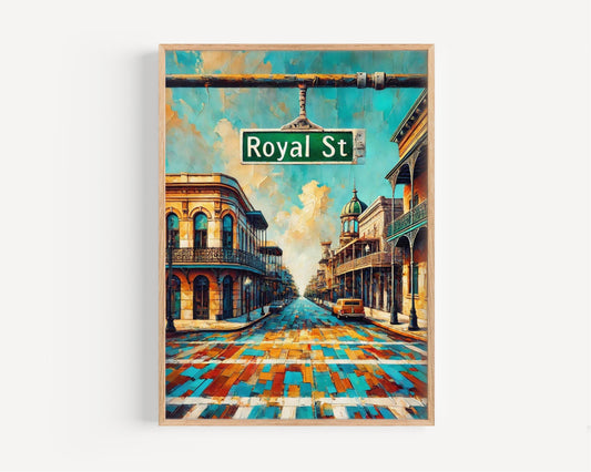 Royal Street Wall Art, Mobile Print, Alabama Artwork, City Gift, Travel Souvenir, Travel Poster, State Art, Framed or Unframed