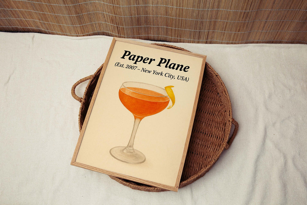 Paper Plane Cocktail Modern Art Print