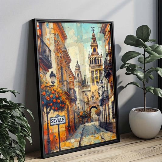 Seville Art Print - Spain Travel Poster & Wall Art, European City Gift, Housewarming Decor, Spanish Home Decor, Seville Spain Artwork