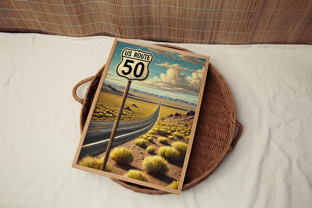 US Route 50 Print Map - Nevada, USA