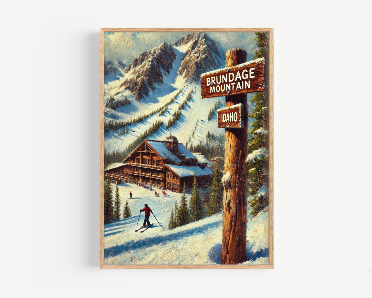Brundage Mountain Ski Resort Art Print: Idaho Travel Poster