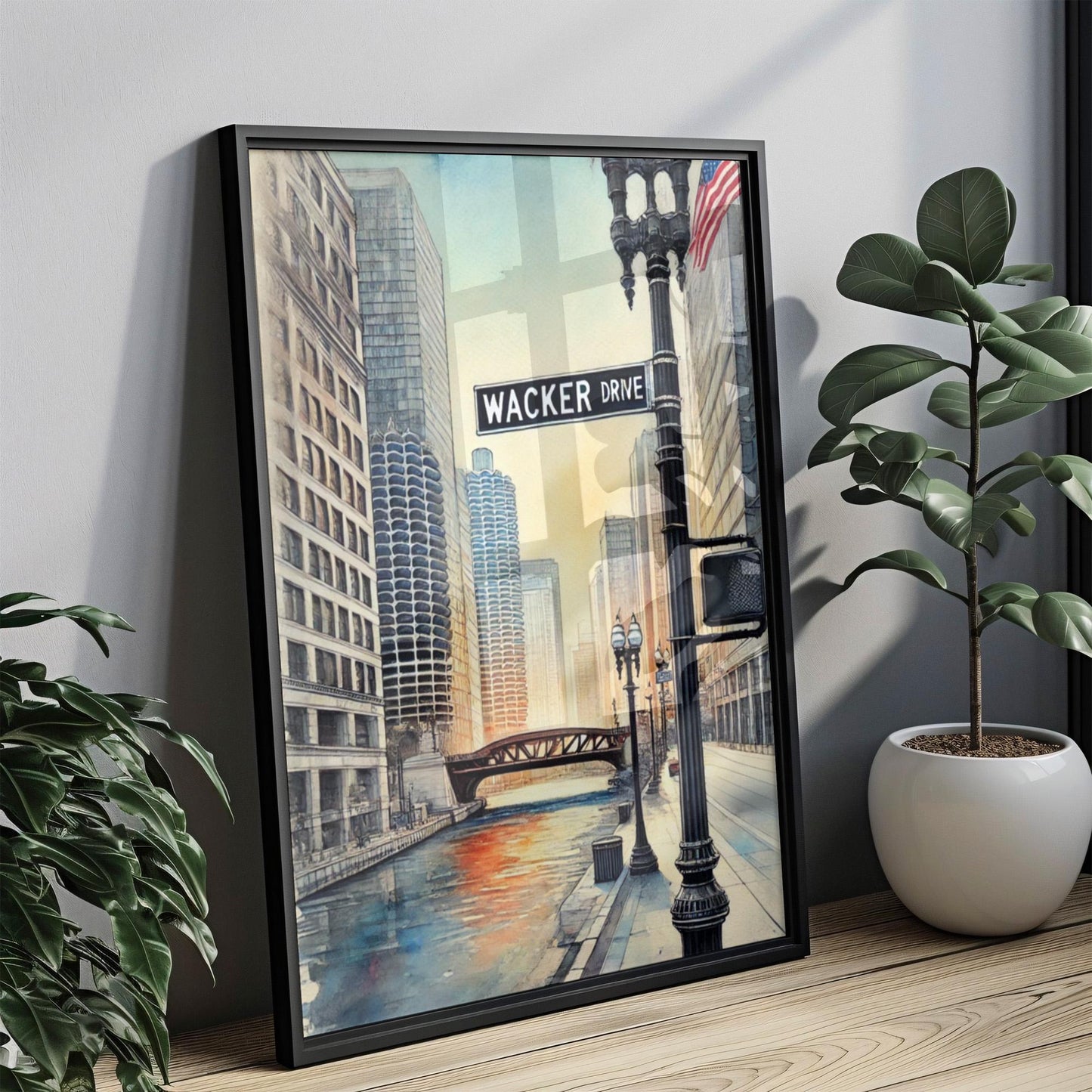 Wacker Drive Chicago Print | Urban Cityscape Fine Art Poster