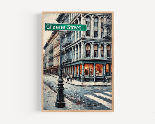 Greene Street Wall Art SoHo Print New York City Art Travel Poster Personalized Gift City Souvenir