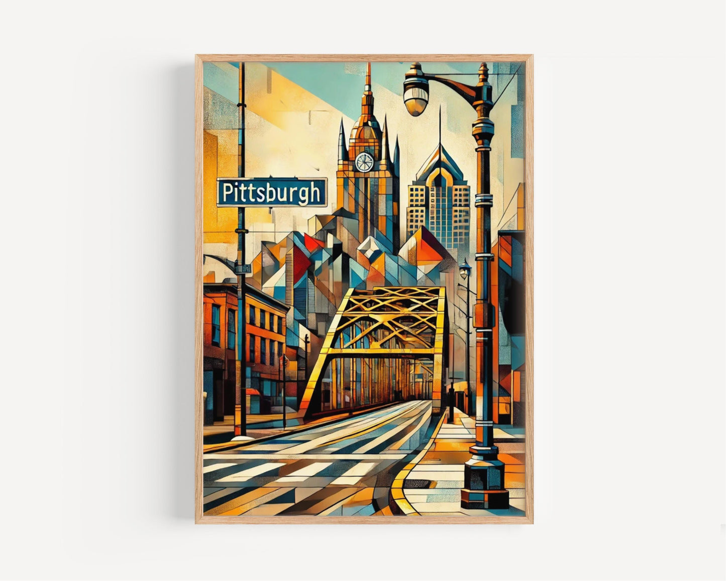 Pennsylvania Pittsburgh Wall Art Print - Travel Poster & USA Home Decor, Housewarming Gift, Pennsylvania City Map Poster
