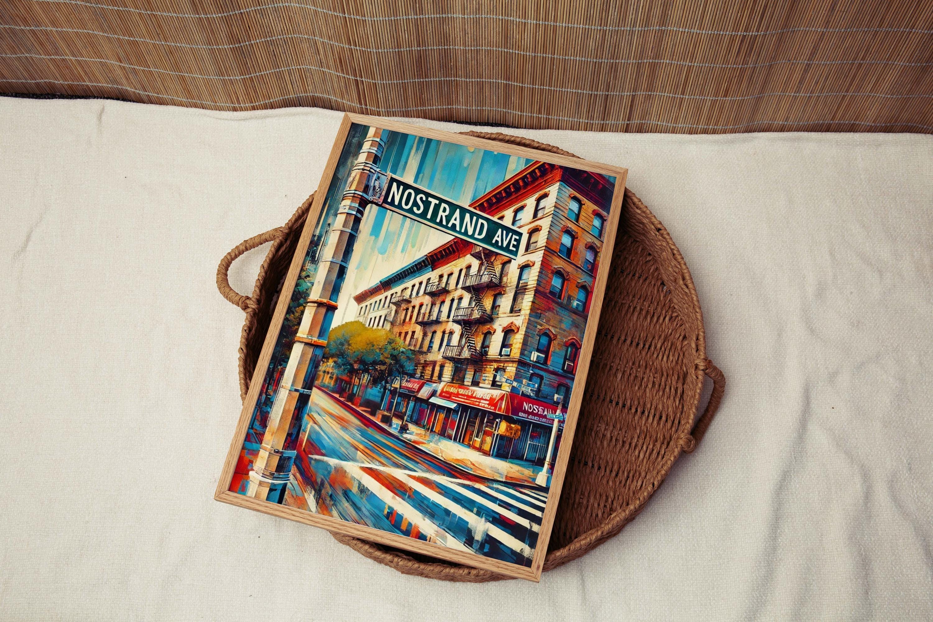 Nostrand Ave Print Brooklyn Wall Art Travel Poster New York Artwork Housewarming Gift Brooklyn Gift