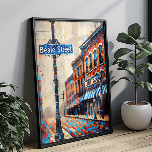 Memphis Beale Street Wall Art Print, Travel Poster, Memphis Gift & Tennessee Home Decor, USA Art, Housewarming Present