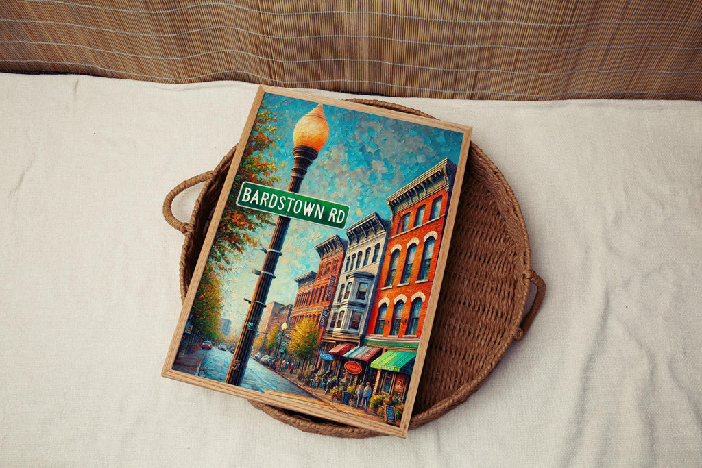 Bardstown Street Sign Print: Kentucky Small Town Travel Poster