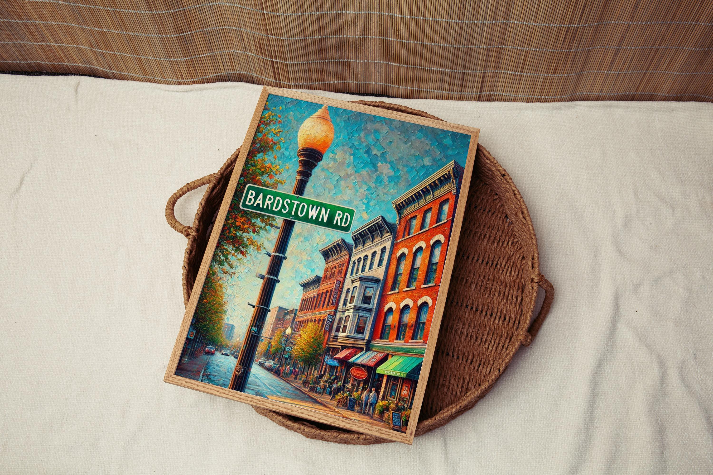 Bardstown Street Sign Print: Kentucky Small Town Travel Poster