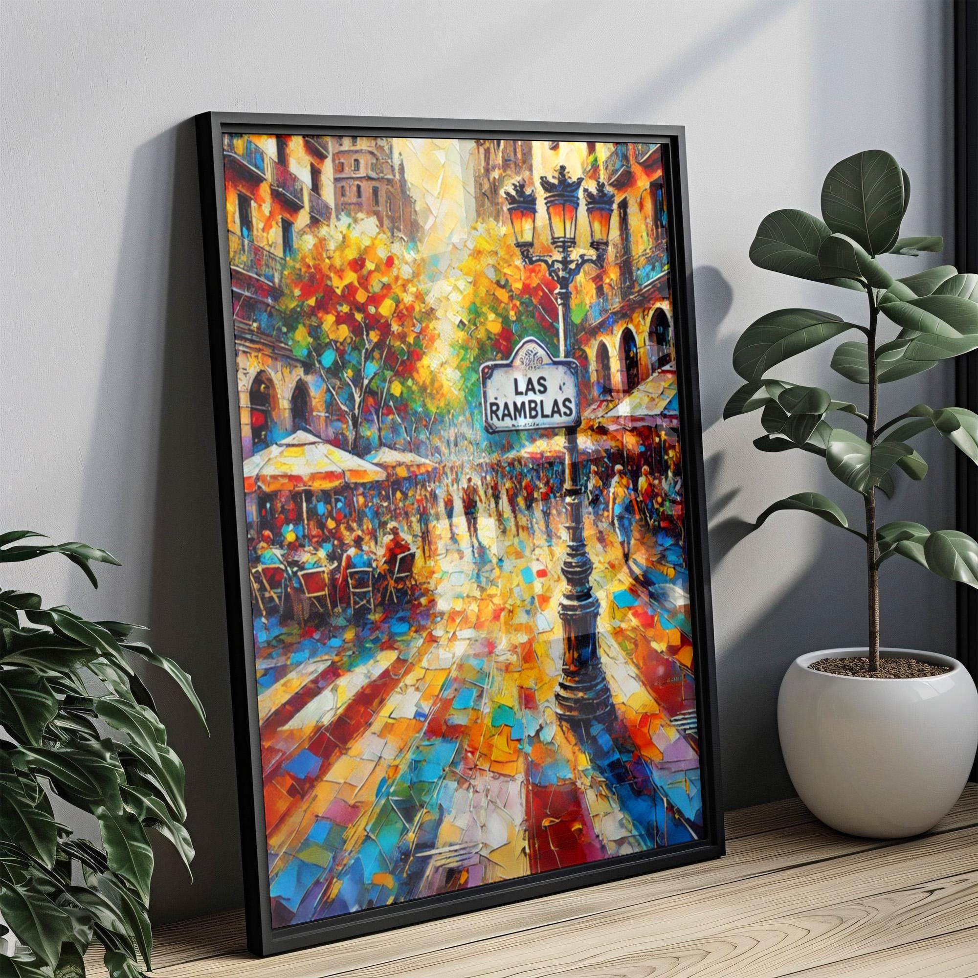 Las Ramblas Poster - Barcelona, Spain