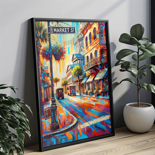 Wall Art Market St Charleston Print - Travel Poster South Carolina Gift Housewarming Decor