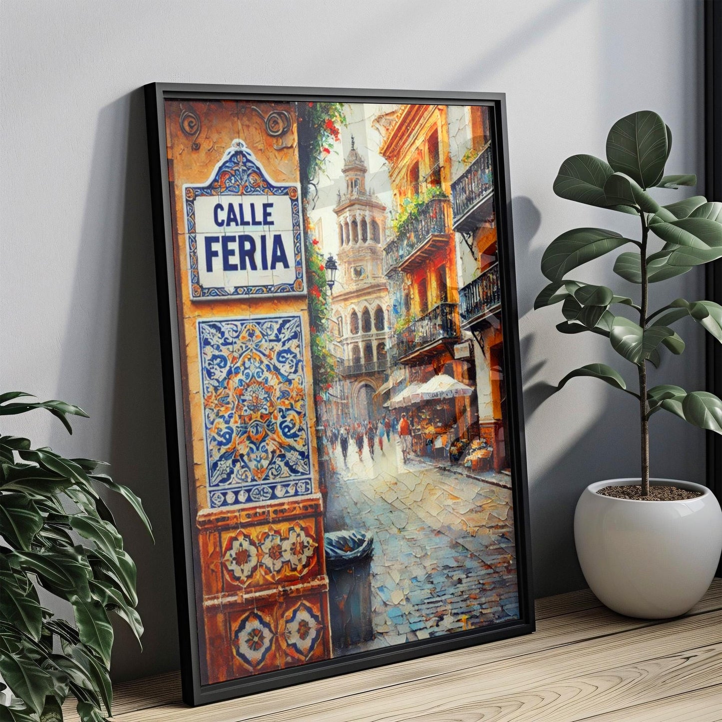 Calle Feria Wall Art, Seville Print, Spain Decor, Street Sign Art, Andalusian Cityscape, Travel Poster, Spain Souvenir, Personalized Gift