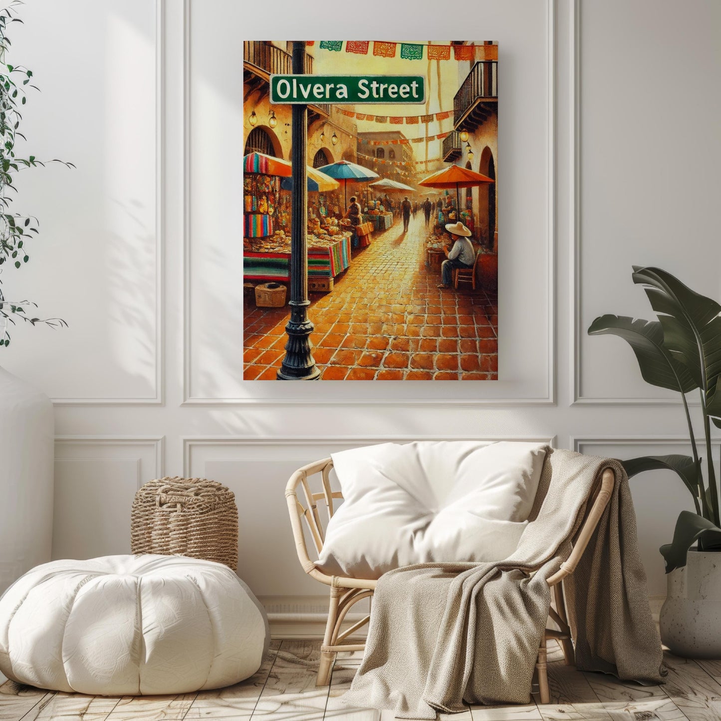 Olvera Street Wall Art | Los Angeles Travel Poster | California History Print | Latinx Culture Gift | Vibrant Souvenir | Fine Art Paper