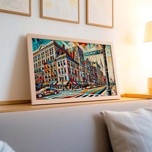 Tremont St Print Boston Wall Art, Massachusetts Travel Poster, Housewarming Gift, Tremont Street Map Decor, Boston City Art Poster