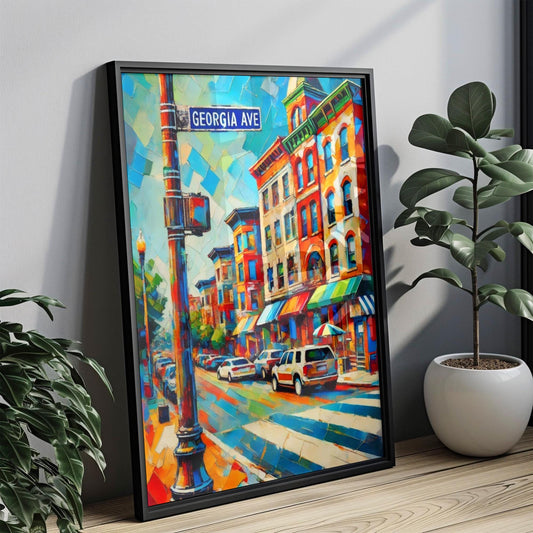 Washington DC Georgia Ave Wall Art, Travel Print & Poster, USA Gift, Unique Housewarming Decor, DC Souvenir Artwork