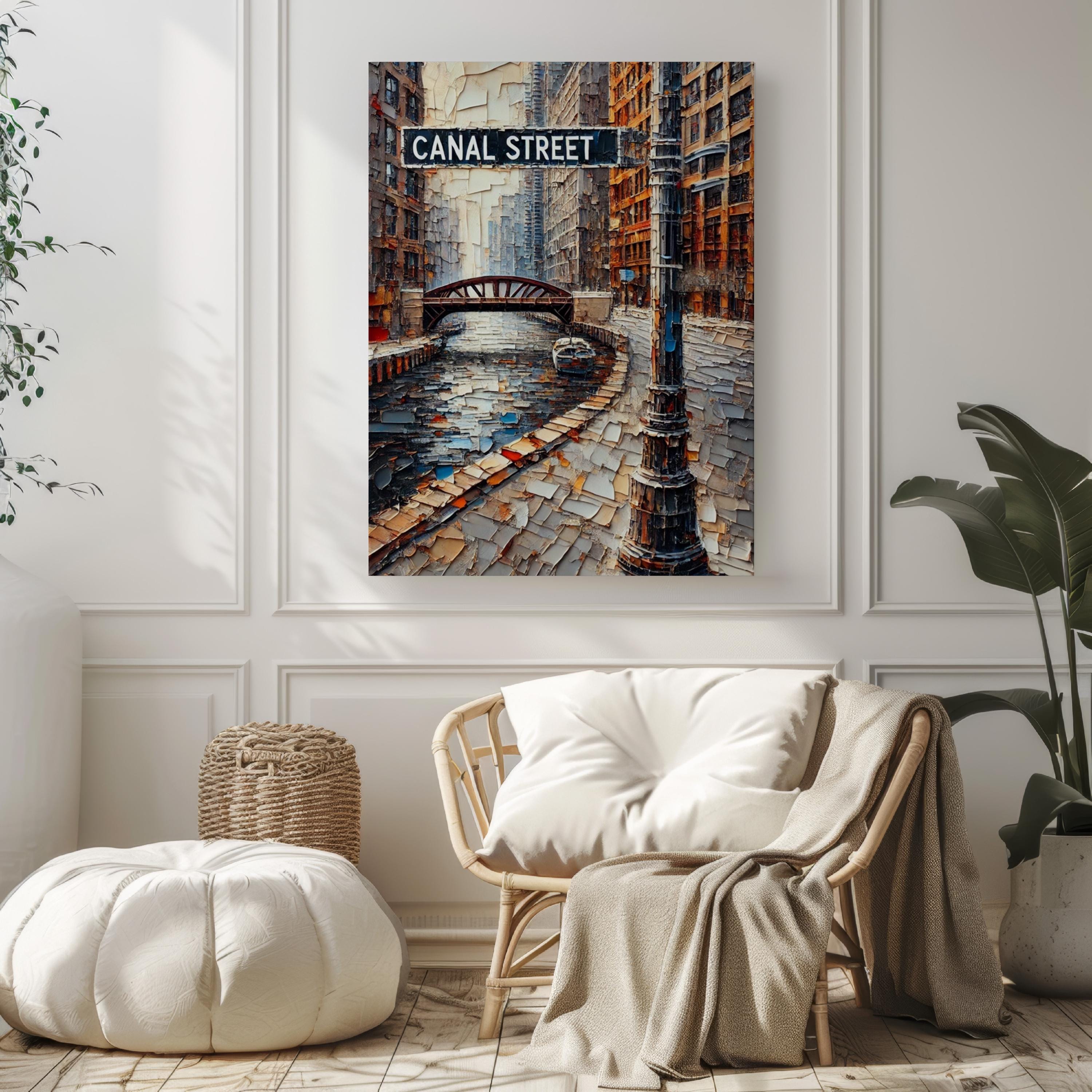 Canal Street Wall Art Chicago Print Illinois Artwork Travel Poster Personalized Gift Urban Cityscape Decor