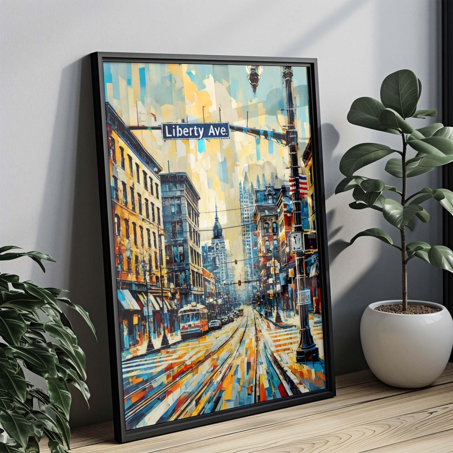 Liberty Ave Print Pittsburgh Art Travel Poster Wall Art Pennsylvania Gift Housewarming Decor