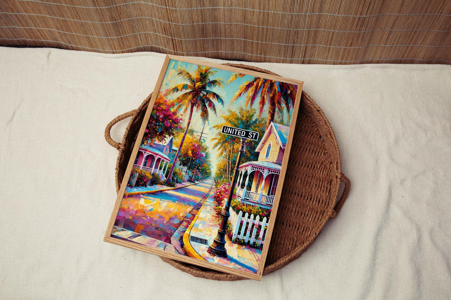 United St Print Key West Wall Art Florida Travel Poster Housewarming Gift FL Artwork
