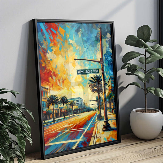 Westshore Boulevard Wall Art, Tampa Florida Print, Travel Poster, Housewarming & Florida Gift, Coastal Decor, Scenic City Landscape Artwork