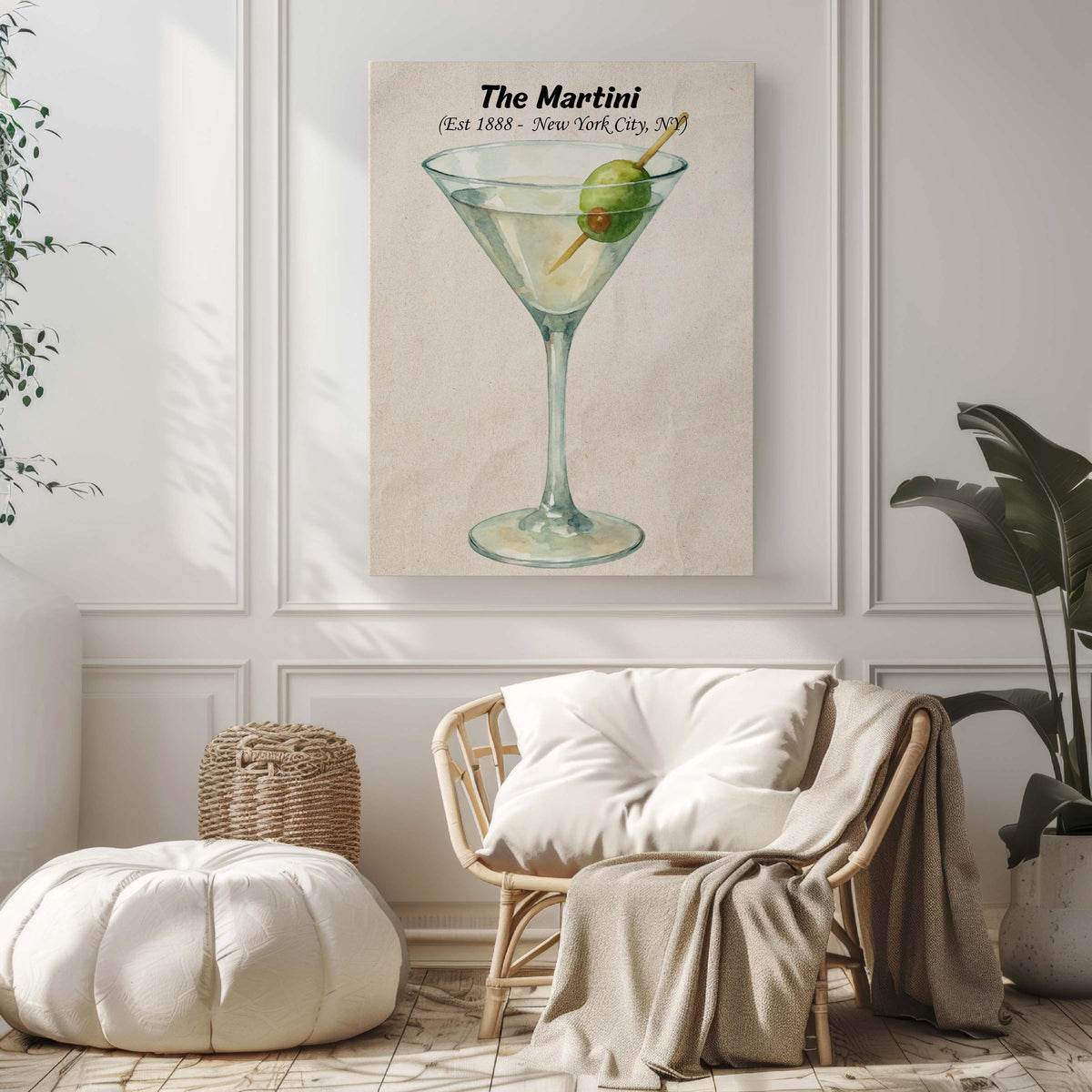 Martini Cocktail Vintage Print