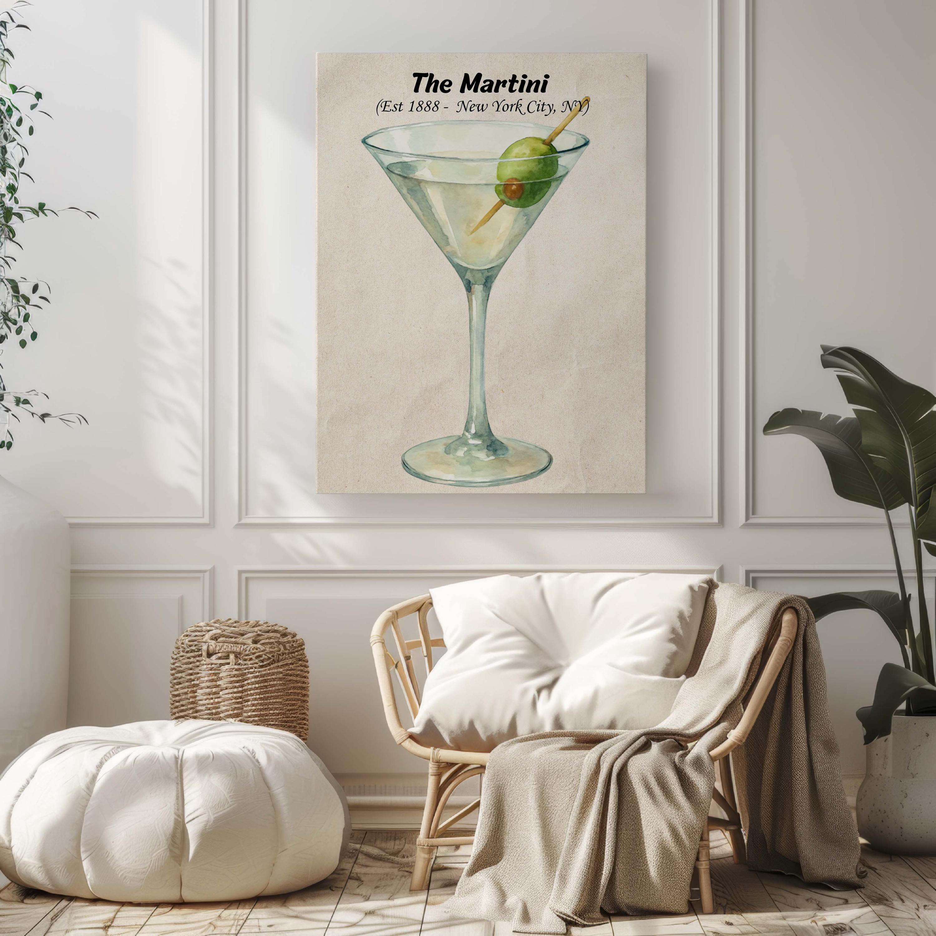 Martini Cocktail Vintage Print