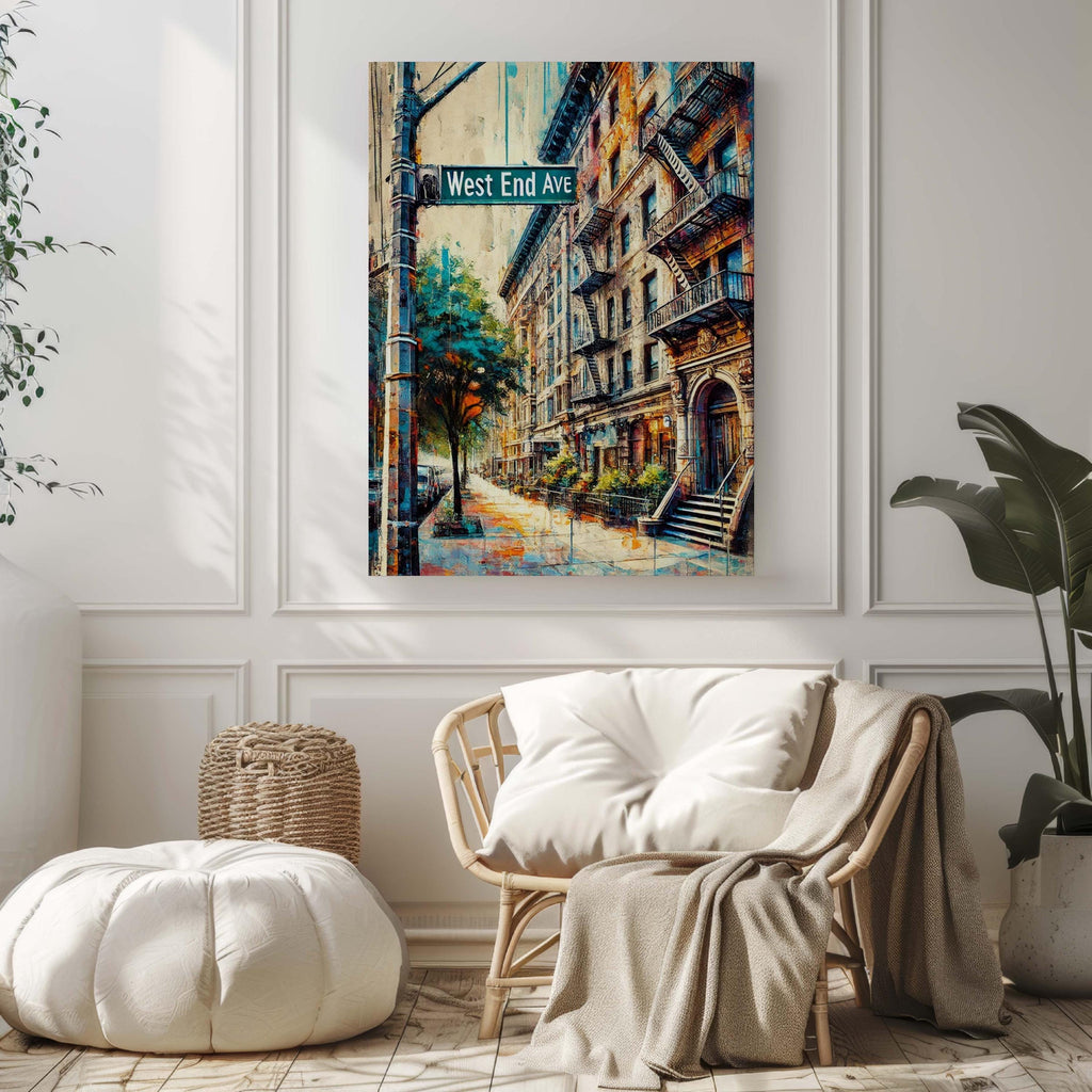 West End Ave Print - Manhattan Wall Art, NYC Travel Poster, New York City Artwork, Housewarming Gift, Urban Home Decor, West End Avenue Map