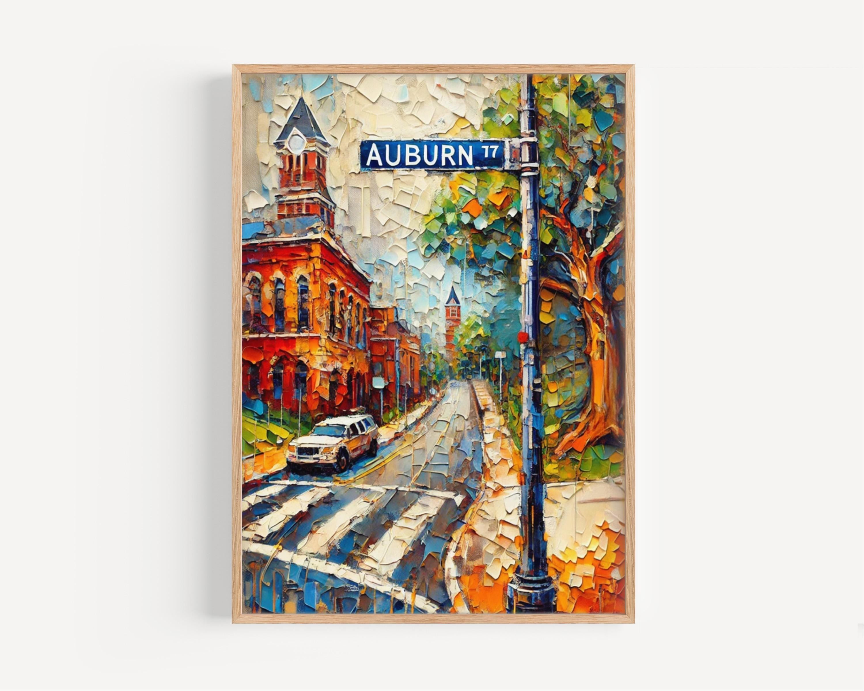 Alabama Wall Art Auburn Print Travel Poster American Decor Housewarming Gift Unique Alabama Art
