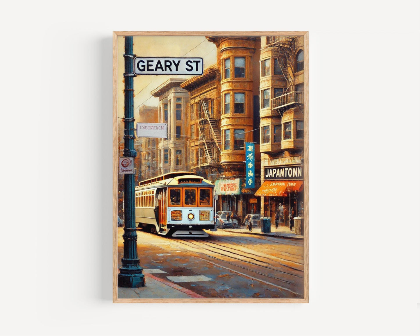 Geary Street Art Print: San Francisco Cityscape, West Coast Travel Poster