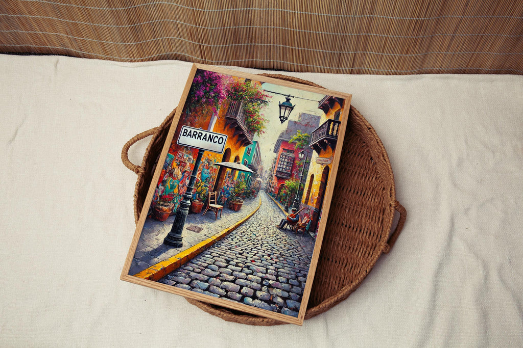 Barranco Cubism Art Print: Lima Bohemian District Travel Poster