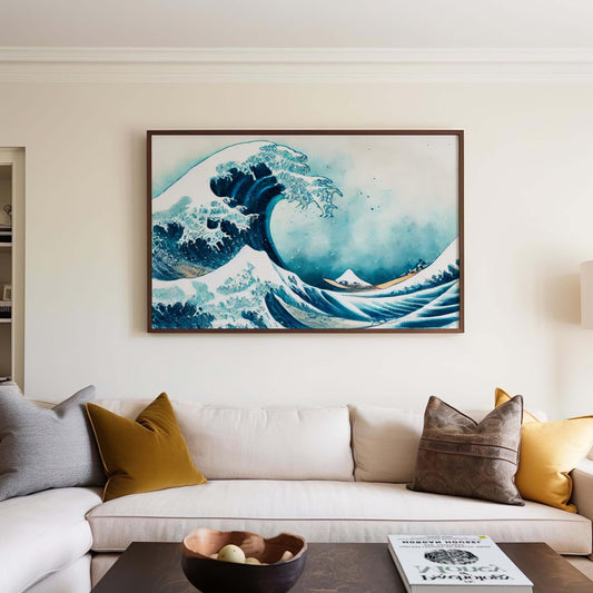 Nature Gift Wave Wall Art - Ocean Beach Print Home Decor, Serene Coastal Landscape, Housewarming & Family Wall Art