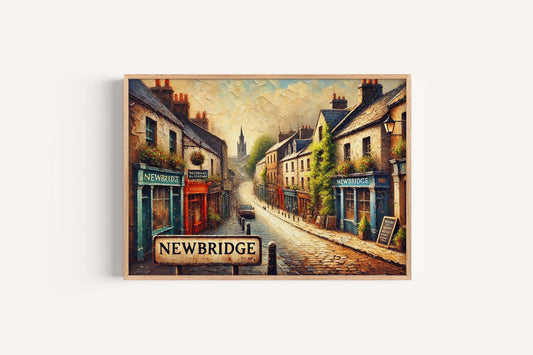 Newbridge Art Ireland City Wall Art Print – Travel Poster & Housewarming Gift – European Decor Illustration