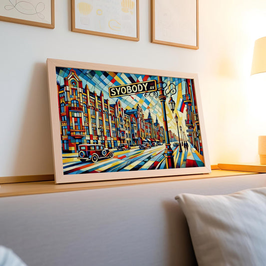Svobody Avenue Wall Art Print - Lviv Travel Poster, Ukraine Gift & Souvenir, Housewarming Decor, Modern Cityscape Artwork