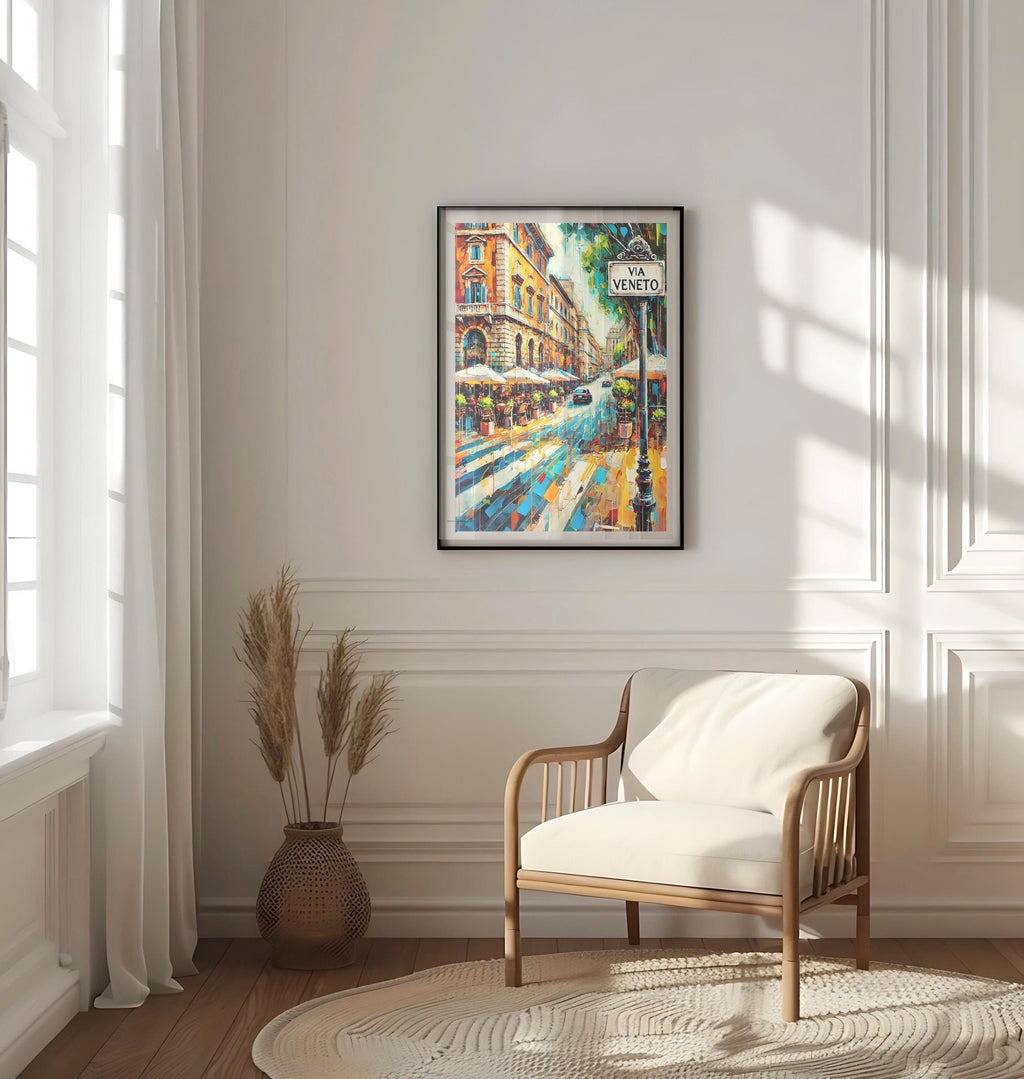 Via Veneto Vintage Print - Rome, Italy