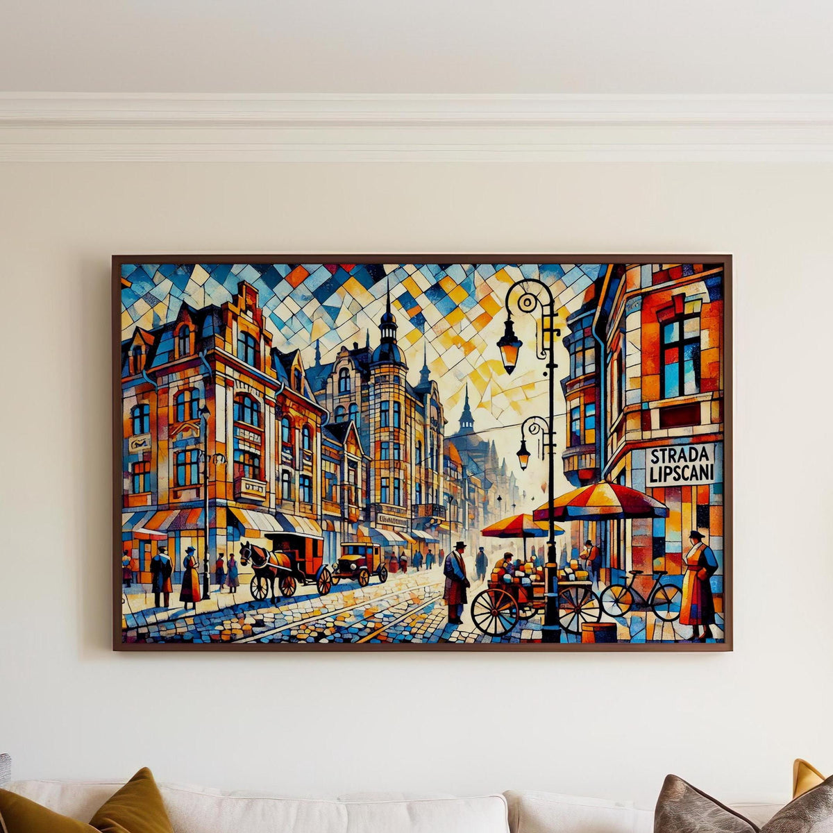 Strada Lipscani Vintage Print - Bucharest, Romania
