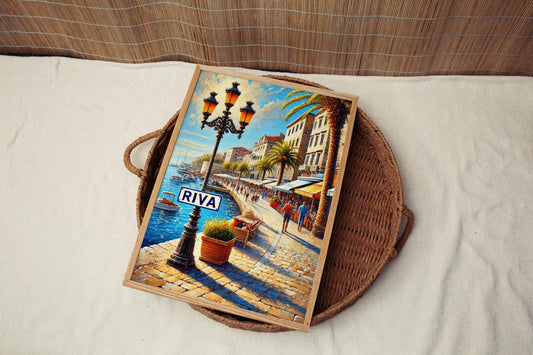 Riva Wall Art Print - Rijeka Travel Poster, Croatia Decor, Croatian Souvenir, Housewarming Gift, Coastal City Artwork, Travel Gift Idea