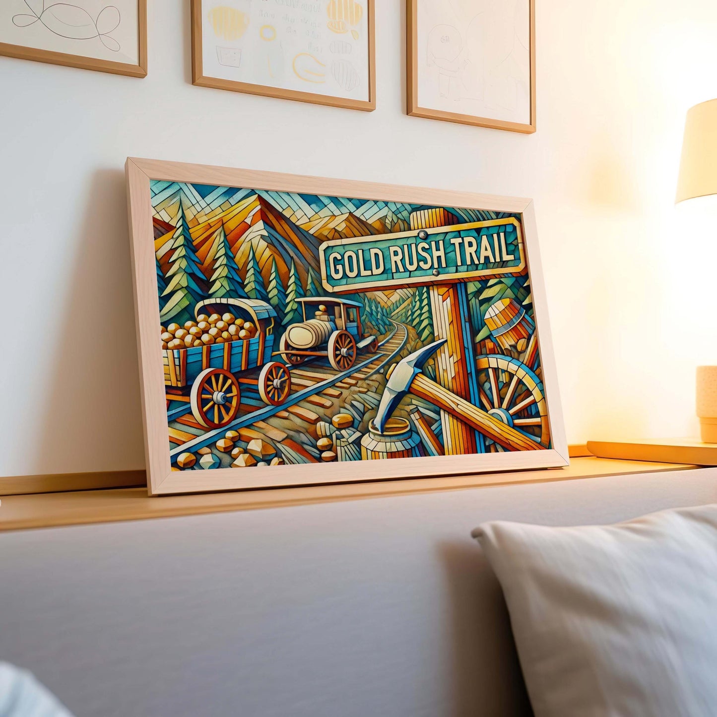Gold Rush Trail Wall Art, Gold Rush Trail Print, California Art, California Gift, Travel Print, Travel Poster, Housewarming Gift, Cali Art
