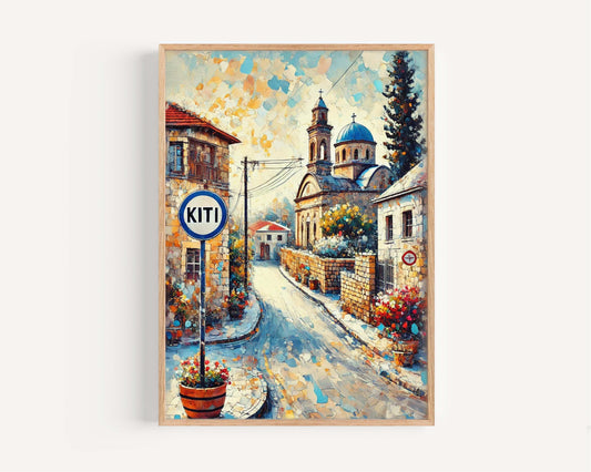 Kiti Art Cyprus Travel Print - Kiti Wall Art Poster, European City Gift & Housewarming Decor