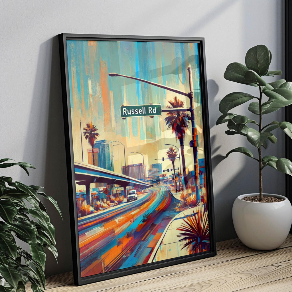 Russell Rd Vintage Print - Las Vegas, Nevada, USA