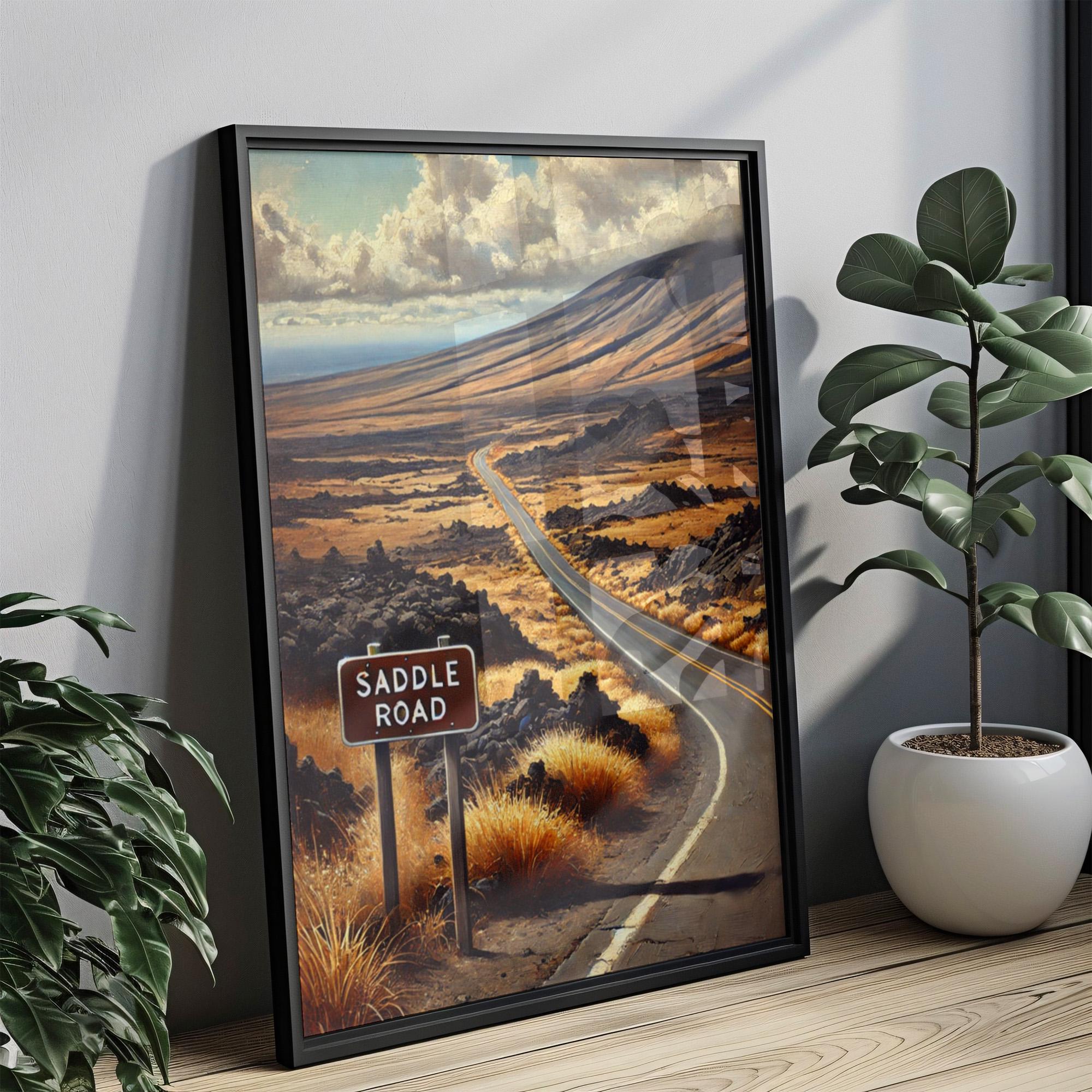 Saddle Road Hawaii Print: Big Island Travel Poster, Tropical Home Decor