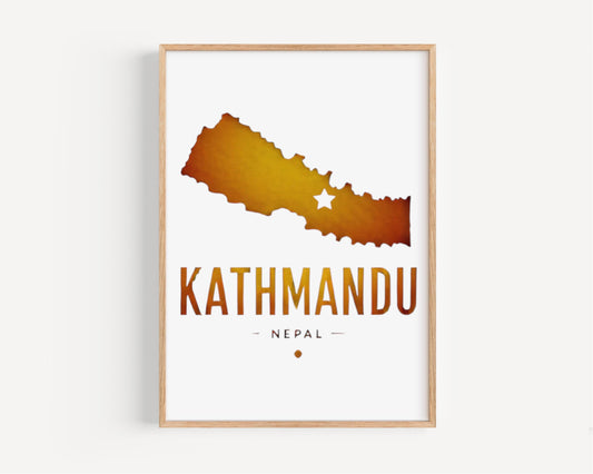 Nepal Kathmandu Wall Art Print – Travel Decor, Unique Nepal Gift & Housewarming