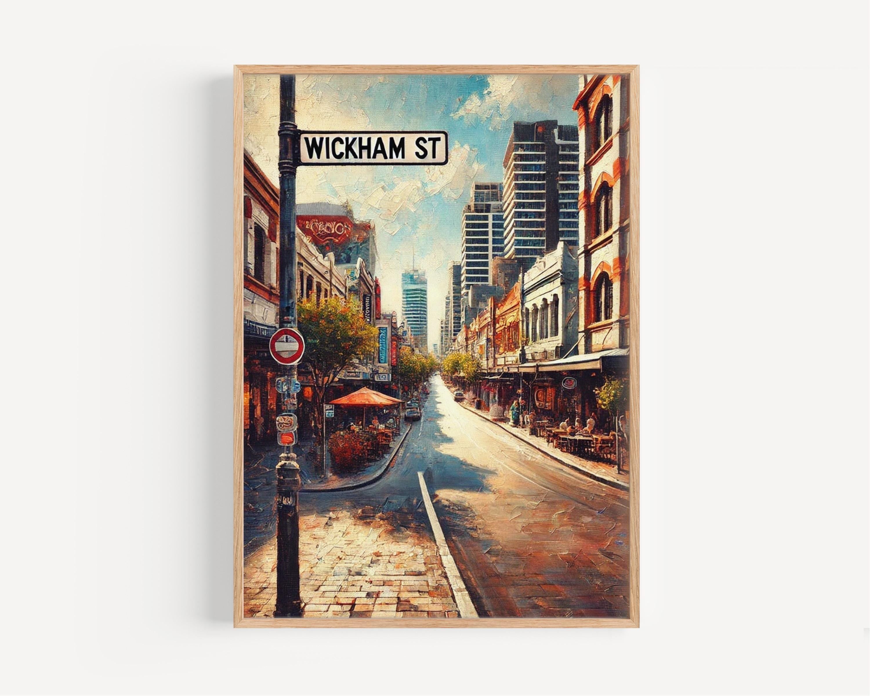 Fortitude Valley Wall Art - Wickham Street Print, Brisbane Travel Poster, Housewarming Gift, Cityscape Illustration, Unique Brisbane Art