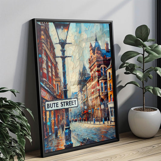 Cardiff Bute Street Wall Art Print - Travel Poster, United Kingdom Decor, Housewarming Gift, Cardiff Cityscape, UK Travel Illustration