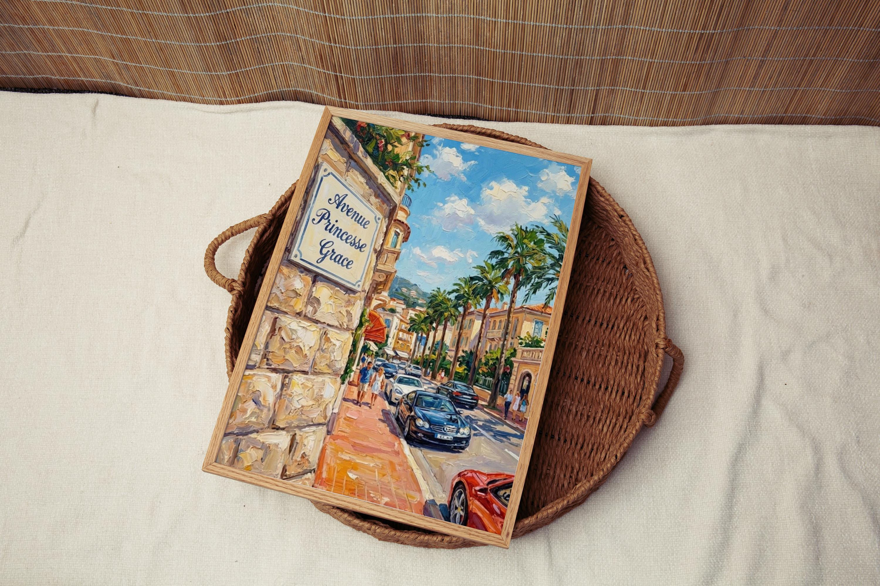 Avenue Princesse Grace Wall Art Print: Monte Carlo Monaco Travel Poster