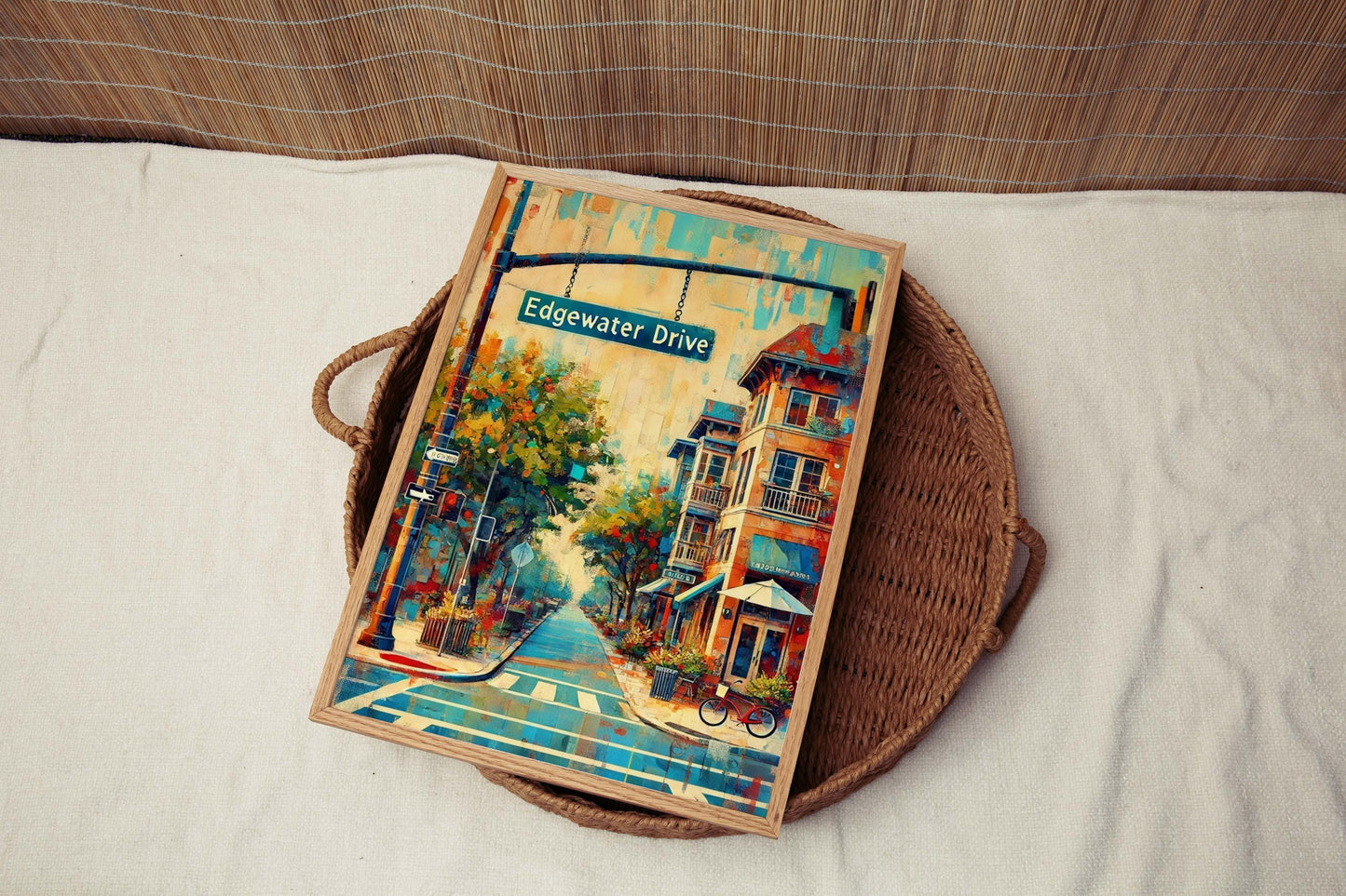 Orlando Art Edgewater Drive Wall Art Print - Florida Travel Poster & Housewarming Gift, Unique Florida Artwork