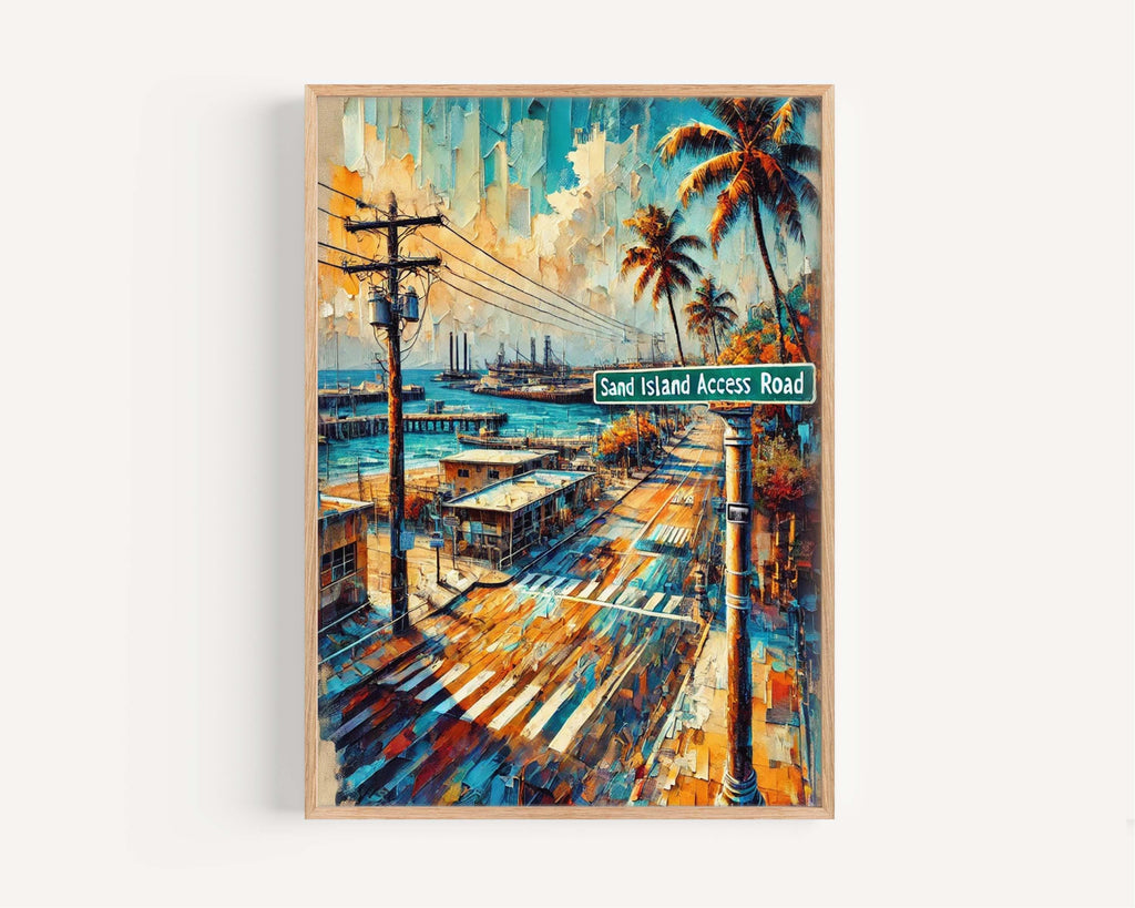 Sand Island Access Road Wall Art - Honolulu, Hawaii, USA