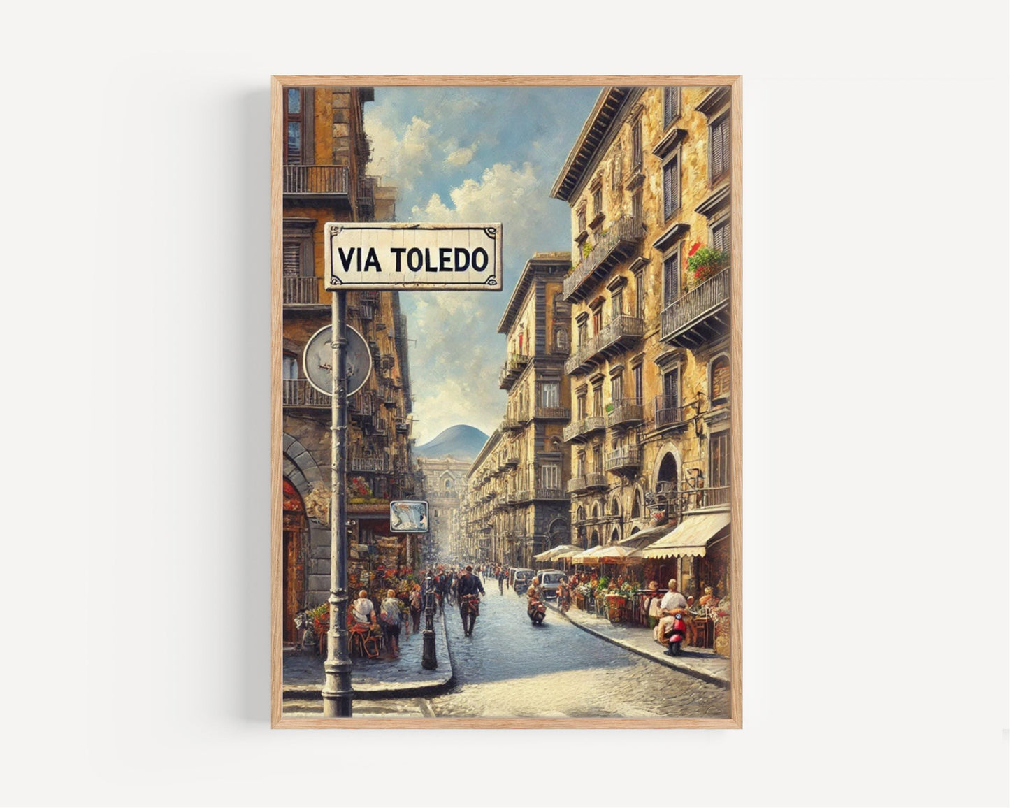Via Toledo Naples Print: Italy Street Scene Travel Poster