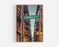 Freeman Alley Wall Art Print - NYC Bowery Travel Poster, Housewarming Gift, Urban Cityscape Decor, Freeman Alley Bowery Art NYC Print