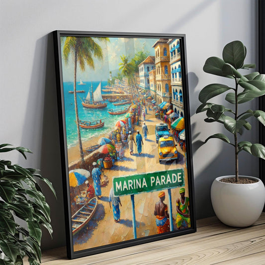 Marina Parade Wall Art, Banjul Print, The Gambia Art, Street Scene Decor, Travel Souvenir, Home Gift, Museum-Grade Paper, Vibrant Finish