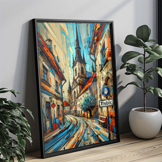 Trebíc Art Czech Republic Wall Art, Travel Print Poster, Cityscape Home Decor, Unique Housewarming Gift, Trebíc Travel Artwork